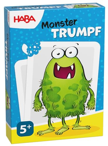 HABA Monster-Trumpf – Supertrumpf-Kartenspiel mit lustigen Monstern für Kinder ab 5 Jahren, 2–6 Spieler, ca. 15 Min. Spieldauer – 2013353001