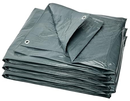 Garronda Lona Impermeable – 10x10 m 120 g/m² – Lona con Ojales – Resistente a los Rayos UV, rasgaduras y Moho – tarp PP para Muebles jardín, Coche, Madera – GD-0162, Gris