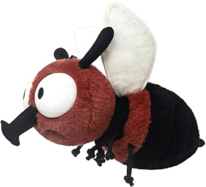Xiyocadt Klein Insekten Plüschtier,Bauernhof-Plüschtiere,Biene,Mücke,Fliege,Kakerlake Fliegende Kuscheltier,Niedlich Deko,Kinder Plushie,Geschenke für Mädchen und Jungen (Rote Bohnenfliegen)