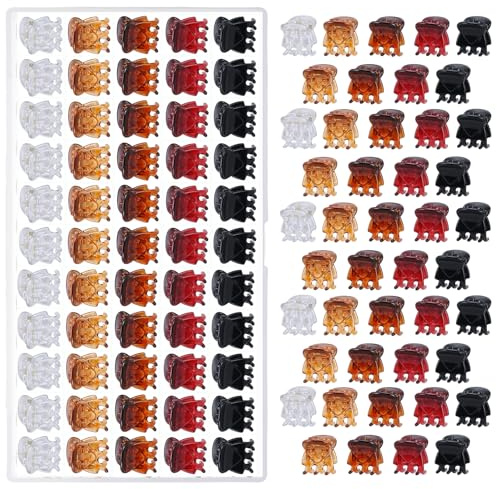 60 Stück Kleine Haarspangen, 5 Farben Kralle Haarspangen Mini Haarklammern Haaraccessoires für Damen Mädchen Kinder