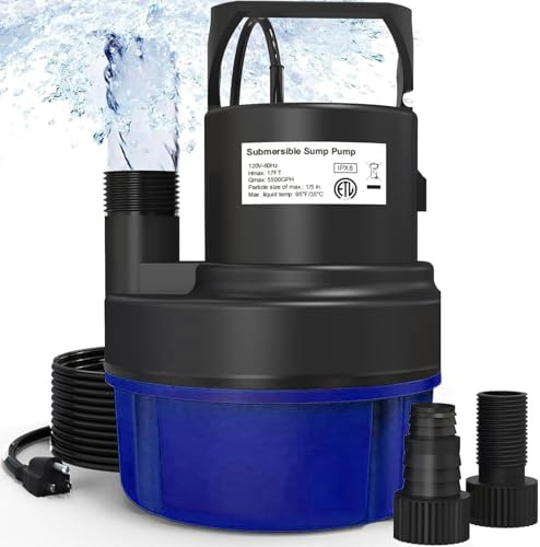 AgiiMan Bomba de agua sumergible - Bomba de cubierta de piscina de 2HP 3500GPH, color azul