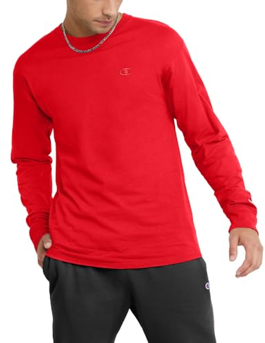 Champion Herren Classic Jersey Long Sleeve T-Shirt, Scharlachrot, Groß