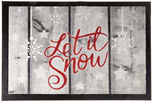 Carpido Fußmatte innen Sauberlauf - rutschfeste Schmutzfangmatte waschbar - hochwertige Türmatte 40x60 cm Let It Snow Design - Fußabtreter Eingangsbereich