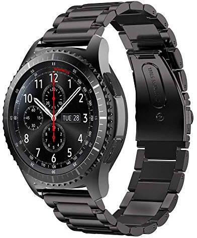 SUNDAREE Compatible avec Gear S3 Frontier Bracelet de Montre,22MM SM-R760 Bracelet Remplacement Bande de Poignet Acier Inoxydable Métal Bracelet Pour Samsung Gear S3 Frontier/Classic