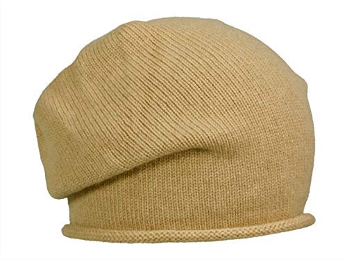 Rassow Strickmütze mit Rollrand aus Kaschmir - Camel (33) - One Size