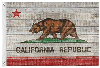 Kcldeci Fly Breeze, 61 x 91 cm, California State Republic, Flagge Bär auf Holzbanner, Garten-Flaggen, 61 x 91 cm, Hausflaggen, Willkommensschilder, Bauernhof, Heimdekoration 36*60inch multi