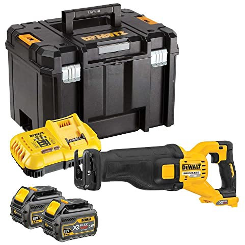 DeWalt DCS389T2 Cordless 54V FlexVolt Reciprocating Saw, 2X 6Ah Batteries, Charger and Caase