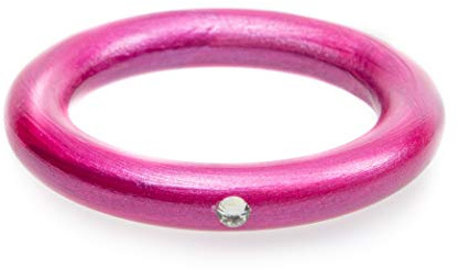 stoamandal Halter für Lichtschale - Ring magenta mit Glitzerstein für Lichtschalen Göße XS, S und M - Unikat handmade - Geburtstagsgeschenk - Einzigartiges Geschenk