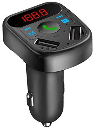 XAOBNIU Car Charger Bluetooth Audio Receiver LCD Display MP3 Dual-load USB Multi-function Player 1PC