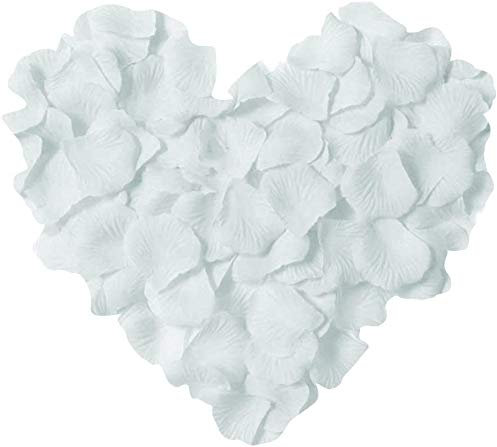 Pétales de Rose, 1000pcs Petale de Rose Artificielle Roses Fleurs Confettis pour Fête de Mariage, Proposer, Fête des mères, Événement et Engagement (Blanc)