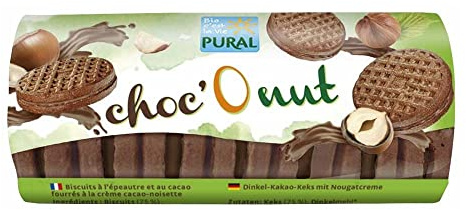 Pural Doppelkekse Choc'O nut mit Nougatcreme (85 g) - Bio