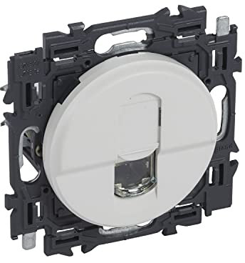 Legrand - Prise RJ 45 multimédia Céliane catégorie6 STP télévision , téléphone , informatique livré avec enjoliveur blanc