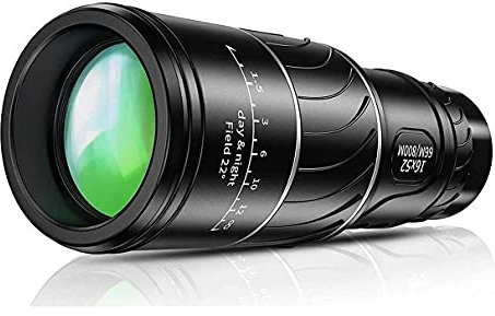 SMSOM Monokuläres Teleskop 16x52 Hohe Vergrößerung, mit Smartphone-Halter & Stativ Low Light Night-Nachtsicht, für Erwachsene Geschenke Vogelbeobachtung Jagd Camping