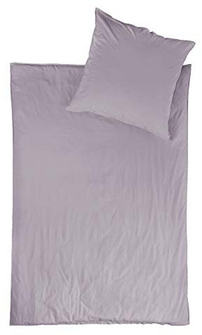jilda-tex Bio-Bettwäsche Stone-Washed Renforce Lissabon 100% Bio-Baumwolle Knitterlook Stehsaum Bügelfrei Uni Leinen-Optik Bügelfrei GOTS Made in Green (Lavendel, 200 x 200 cm)