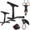Hop-Sport Multigriff Klimmzugstange für Deckenmontage HS-2001K – Profi Fitness Pull Up Bar mit 6 rutschfesten Griffen und Halterung für Boxsack oder TRX