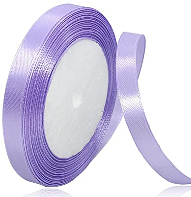 Flieder Lila Satinband 10mm x 22Meters Schleifenband Flieder Lila Geschenkband Dekoband Stoffband für Geschenk, Basteln, Nähprojekte, Haarschleifen, Brautstrauß, Hochzeits Dekoration