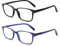 COJWIS Lesebrille 2 Pack Blaue Licht Blockieren Brille Federscharnier Anti Schwindlig Damen und Herren Leicht Brillen (1Schwarz1Blau, 0.50, multiplier_x)