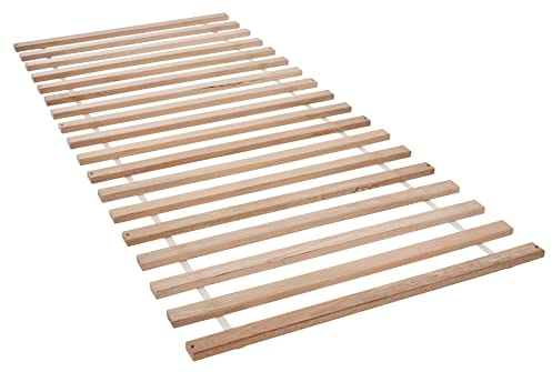 Rollrost aus Buche Massivholz durchgehende Lamelle mit Zwei Gurten (70 cm)
