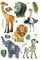 Oblique Unique® 3D Sticker Tiere und Blätter Aufkleber Safari Zoo Gold Glänzend als Dekoration zum Basteln DIY Dekoration Scrapbooking