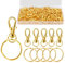 Didilor 100Pcs Swivel Lobster Clasps & Key Ring Hoops with Plastic Box,50Pcs Metal Key Ring Clips and 50Pcs Keyring Rings Key Chain Hooks with keyrings for Jewellery Making Hanging Crafts Gold