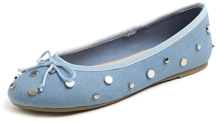 BREEZE NOUTHERLY Ballerina in Vernice Colorata con Cuscino in Memory Foam per amaretti da Donna Rivetto Blu Jean 37 EU
