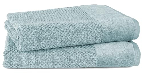 Pure Label Badetuch 70x140cm Set 2-TLG.  aus 100% Baumwolle - Helltürkis | Waschbar bis 60°C, trocknergeeignet - Oeko-tex zertifiziert
