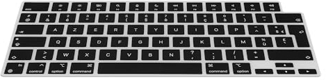 kwmobile Silikon Tastaturschutz AZERTY (Frankreich, Belgien) kompatibel mit Apple MacBook Air 13.6 M3 2024 A3113 - in Schwarz