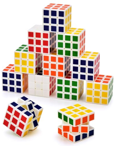 Willingood Mini Zauberwürfel, Weiß 12 Stück 3 * 3 * 3cm Party Mitgebsel Kindergeburtstag Gastgeschenke für Weihnachten Reisespiele Geburtstag Mädchen und Jungen