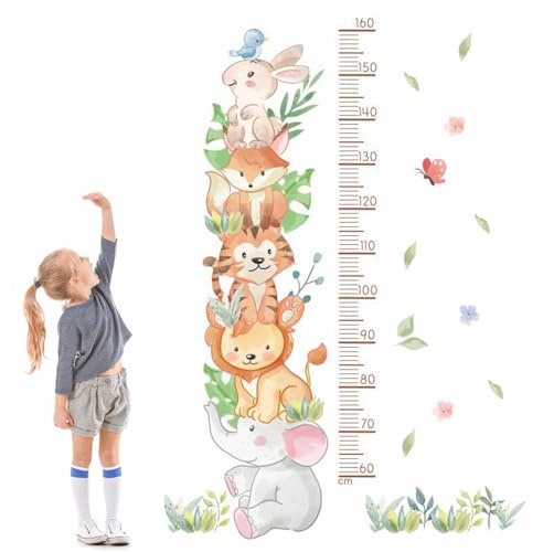 Kinder Messlatte Baby Messlatte Höhe Diagramm Größenmesser Kinder und Baby 3D Cartoon Höhenmesser Kinder Messleiste Wandtattoo Wanddeko Wandbild wandaufkleber für Kindergarten Kinderzimmer 160cm,C