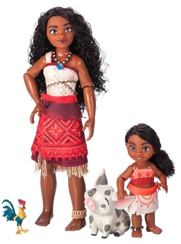 Disney Store Official Set de muñecas Vaiana 2, Set de 4 Unidades con Figuras de Vaiana, Simea, Pua y Hei Hei
