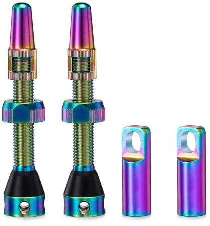 HZJD 2PCS Bike Tubeless Presta Air Valve Stem, Neon(44 mm) | Alloy Tubeless Presta Valve Stem