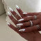 24STK Press on Nails Lang Mandelform Silber Aurora Fingernägel zum Aufkleben Künstliche Nägel Fake Nails Klebe Set Nagelspitzen Abnehmbare Drucknägel Damen Nagelkunst Zubehör