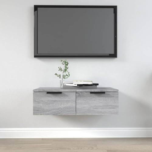 Xichuzi Wandschrank, Hängeschrank, Fernsehschrank, Sideboard Hängend, Sideboard Tv Lowboard, Tv Cabinet, Grau Sonoma 68x30x20 cm Holzwerkstoff