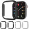 AOTUAO 4 Pezzi Cover Compatibile con Apple Watch Series 10 46mm con Vetro Temperato, iWatch Case Protettore Schermo e Protettiva Custodia per Apple Watch Series 10 46mm (2 Nero 2 Trasparente)