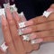 Sparkling Press On Nails Long Square False Nails With 3D Borknot Stick Ons Nails Art For Office Parties And Daily Use