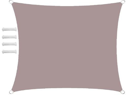 Sonnensegel Wasserdicht Rechteckig 2.5x6m Sonnensegel Balkon Sonnenschutz 95% UV Schutz Windschutz für Balkon Garten,mit Ösen und Befestigungsseile Khaki