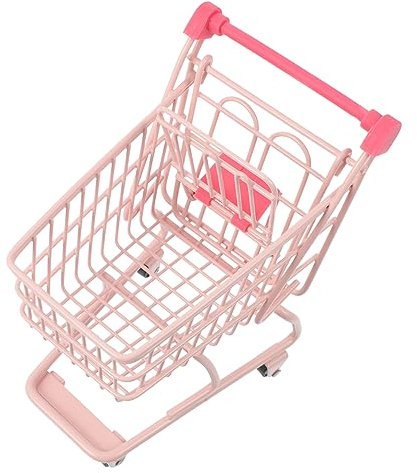 Garneck Mini-Caddie Chariots Jouets Voyage Cadis de Courses Enfants playmobile Shopping cart Nuisette Chariot Enfant modèle de Mini Caddie Chariot de supermarché Le Fer Rose