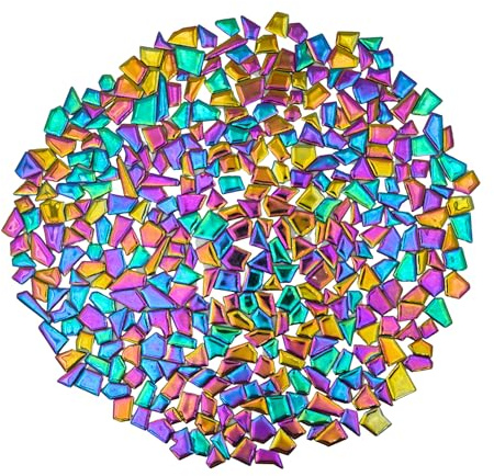 Yuvori Mosaikfliesen, gemischte Farben, 0,5 kg, Keramik, ideal für Basteln, Badezimmer, Küche, Wohnzimmer, Garten und Außendekoration (Regenbogen klein)