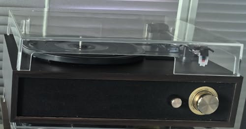 FYDEE Giradischi, con USB per Riproduzione e Registrazione, Bluetooth Bidirezionale, 3 velocità (33/45/78 giri), Altoparlanti stereo integrati, Uscita RCA e Copertura Antipolvere - Ebano
