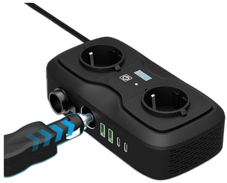 Micro-onduleur, Convertisseur de courant continu vers tif 400 W avec afficha LED et adaptateur for voiture, double USB Type-C