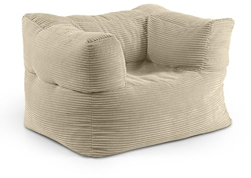 Lumaland Modular Sitzsack Sessel Cord 400 L für Modulares Sofa | ideales Match mit Pouf Hocker | EPS Perlen Bean Bag mit Füllung | Indoor Lounge Sitzkissen waschbar für Wohnzimmer, Schlafzimmer & Co.