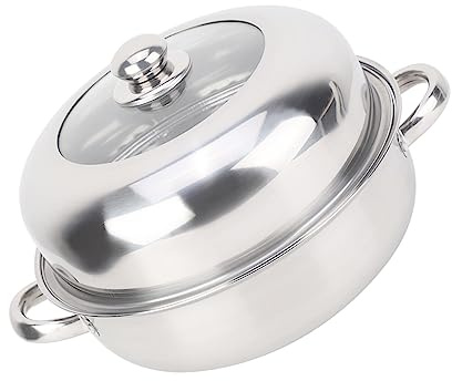 Generic Edelstahl-Suppentopf, Hotpot, Dampfgarer für Modernes Kochen, 28 Cm Großes Kochgeschirr für den Haushalt, Heizung mit Offener Flamme, Induktionsherd, Infrarot-Heizung, Elektroofen,