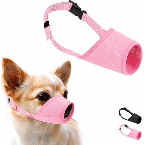 MOTIBACK Rosa Maulkorb für Hunde, Verstellbarer Hundemaulkorb (S) | Wasserdichte Air Mesh Atmungsaktiv Hunde Mundbehälter, Geeignet für Outdoor-Aktivitäten Haustiere Antibellen Beißen