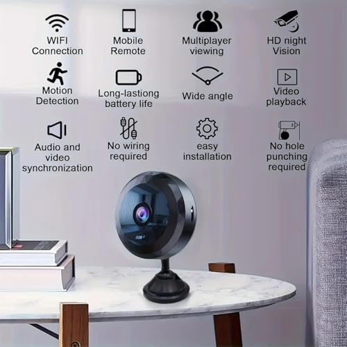DVONE WiFi Caméra,1080P HD Caméra de Surveillance Interieur/Extérieur sans Fil avec Audio et Vidéo, avec Enregistrement Longue Batteries, pour l'extérieur/intérieur