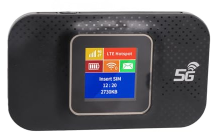 Dpofirs Tragbarer 4G-WLAN-Router, Mobiler 4G-LTE-Hotspot, 1,44-Zoll-Farbbildschirm, Micro-SIM-Kartensteckplatz, 3650-mAh-, 50 Stunden Standby, 150 Mbit/s, Download für 10 Benutzer Gleichzeitig, mit
