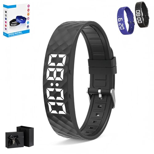 HOPASRISEE 2026 Vibrationswecker - Nie Wieder Verschlafen, Vibroband Pro Wecker mit 8 Vibration Modell, Wasserdicht & Multifunktional Vibrationswecker Armband für Den Perfekten Aufwachmoment(Schwarz)