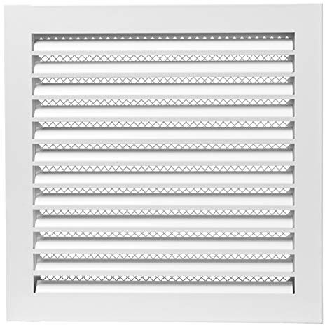 300 x 300 mm White Weather Protection Slats Stainless Steel Ventilation Grille Supply Air Exhaust Garage Kitchen Bathroom Wall Air Hood