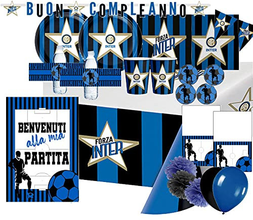 irpot Kit N°72 Addobbi Compleanno F.C. Inter New + Festa in Carta