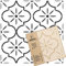 NAKLEO Fliesen Schablone zum Malen 20x20 cm, Lucca Spanische Maurische Blume Marokkanisch, Kunststoff Wiederverwendbare Bodenschablone DIY, Holz Möbel Wand Dekoration - Terrakotta