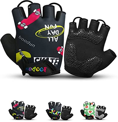 KONVINIT Fahrradhandschuhe Kinder,Hablfinger MTB Handschuhe,Sommer Radhandschuhe für Jungen und Mädchen 1 2 3 4 5 6 7 8 9 10 Jahre,für Mountainbike,BMX,Roller,Laufrad,Radfahren,Rennrad,S